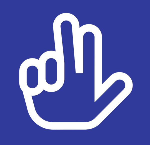 Abbildung einer Hand, die drei Finger hochhält.